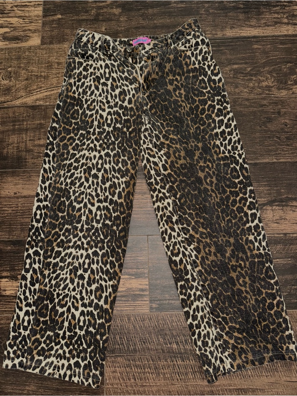 Edikted Leopard Print Wide Leg Pants - Brown & Black